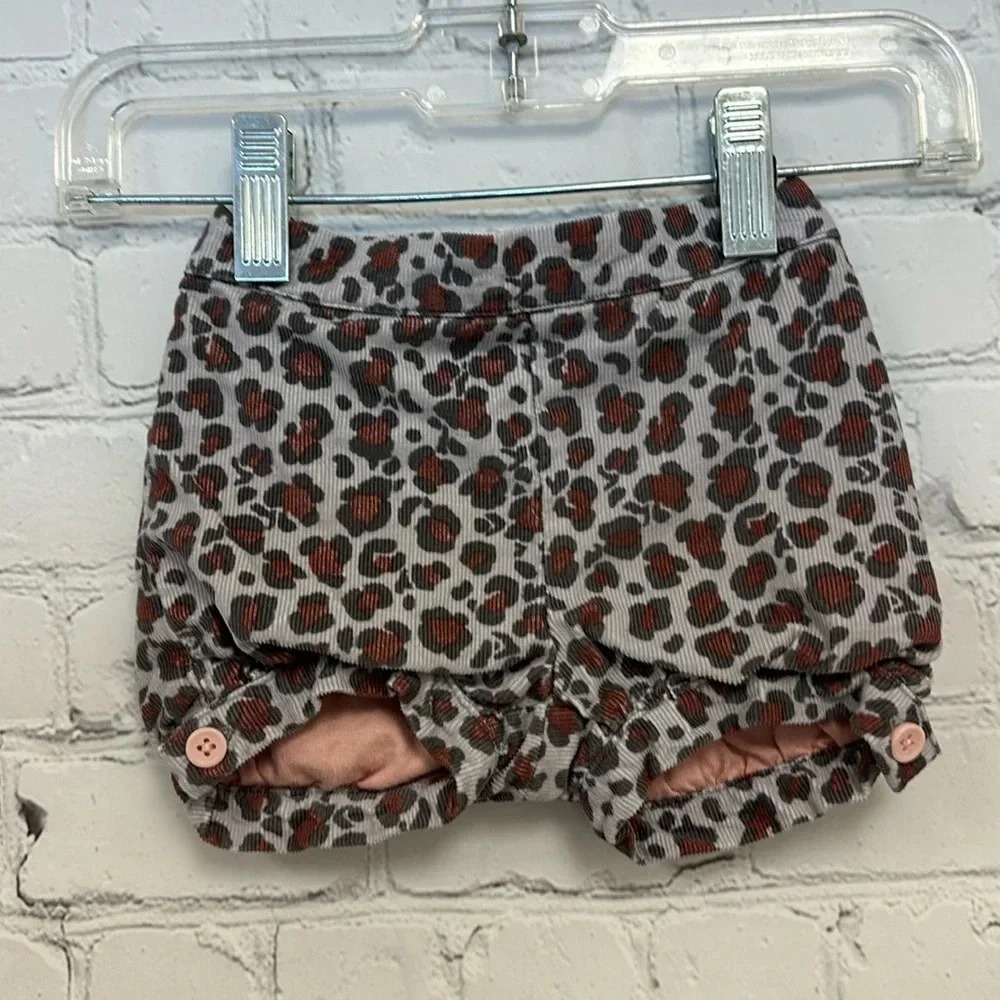 Baby Boden Leopard print corduroy shorts | 0-3M EUC